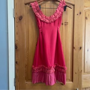 Silk Yoana Baraschi Dress with Oragami Flowers